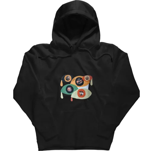 Sweat à capuche Noir Teardrops