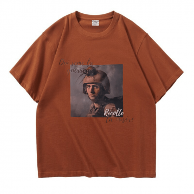 Tee-shirt Oversize en coton épais 280g/M2 End War Marron