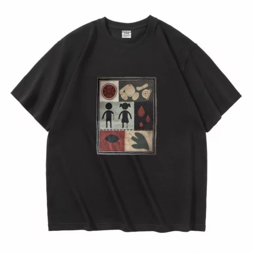 Tee-shirt Oversize en coton épais 280g/M2 Noir Broken Teddy