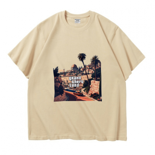 Tee-shirt Oversize en coton épais  280g/M2 GTL Jerusalem Beige