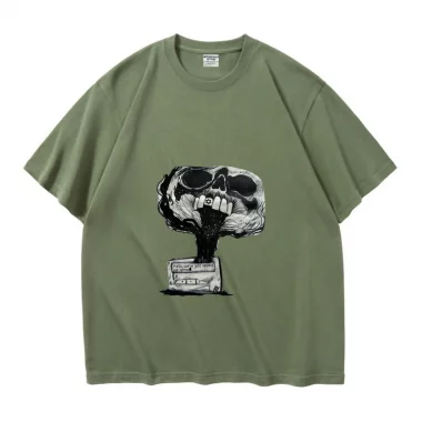 Tee-shirt Oversize en coton épais 280g/M2 Pager Kaki