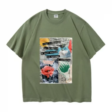 Tee-shirt Oversize en coton épais 280g/M2 Liberation Kaki