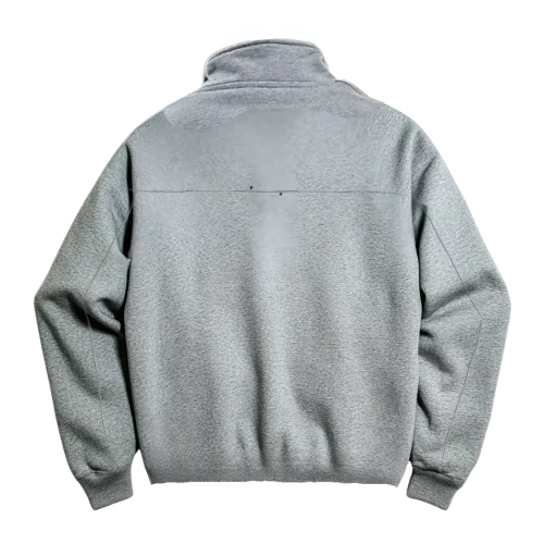 Sweat-shirt à col zipé et poche Gris chiné Black bird – Image 2
