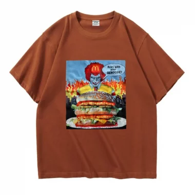 Tee-shirt Oversize en coton épais 280g/M2 Bloody Burger Marron