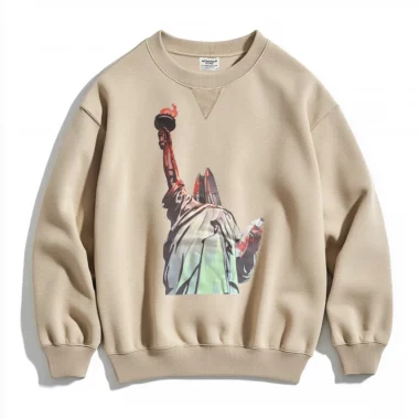 Sweat-shirt ras de cou épais Beige Bullet states