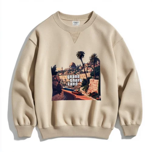 Sweat-shirt ras de cou épais Beige GTL Jersusalem