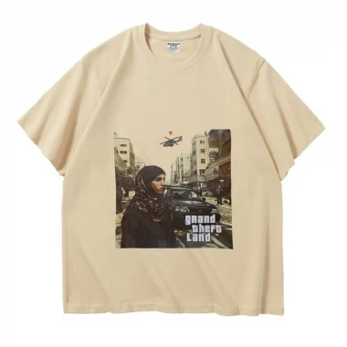 Tee-shirt Oversize en coton épais 280g/M2 GTL Gaza City Beige