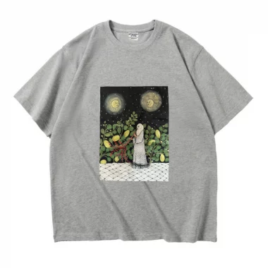 Tee-shirt Oversize en coton épais 280g/M2 Melon trees Gris