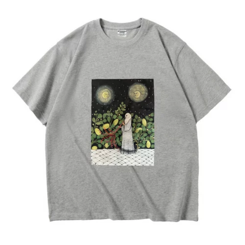 Tee-shirt Oversize en coton épais 280g/M2 Melon trees Gris